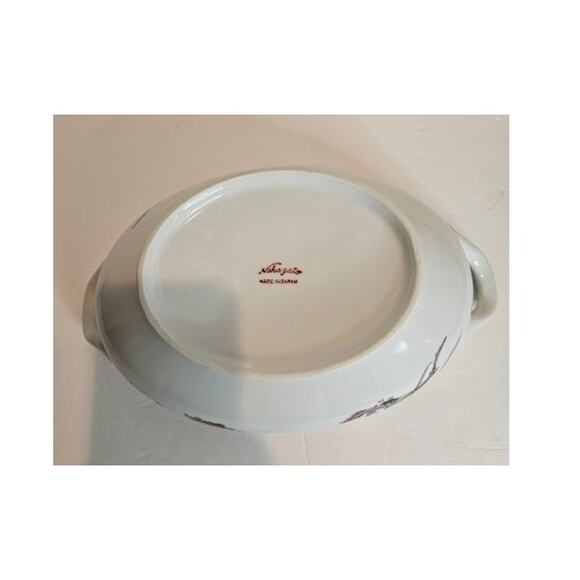 Nakazato Japanese Oval Casserole: Phoenix & Dragon Design Lidded Serving Bowl - Picture 5 of 11